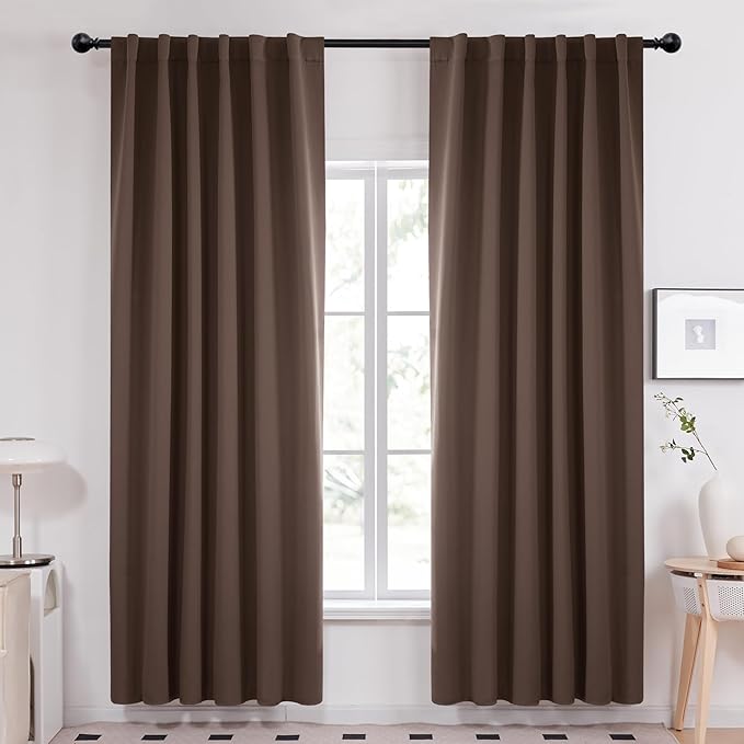 Deconovo Blackout Curtains, Thermal Insulated, W52 x L95 2 Panels, Back Tab by Deconovo