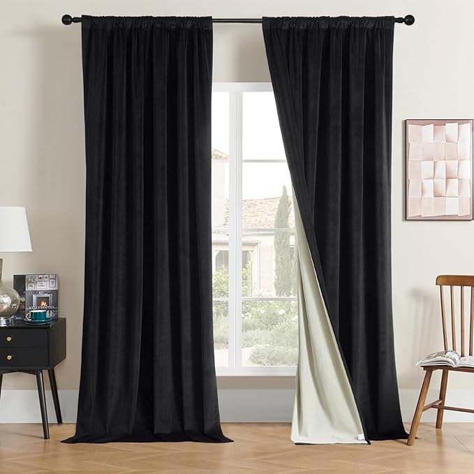 Joydeco 100% Blackout Velvet Curtains by JOYDECO