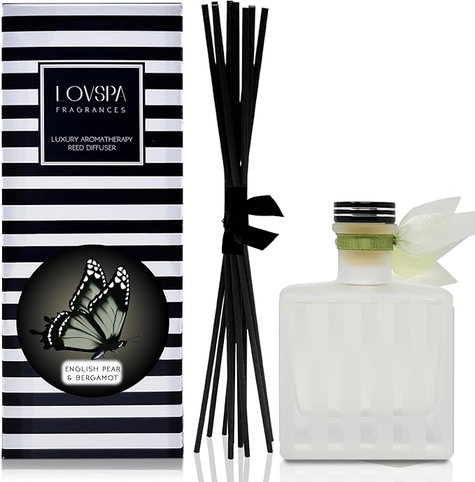 LOVSPA Reed Diffuser Set, English Pear & Bergamot Scented Oil Diffuser - Image 2