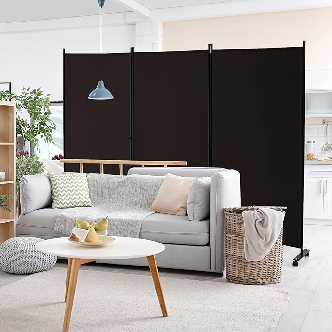 GOFLAME 3 Panel Folding Room Divider, 6FT Rolling Privacy Screen - Image 9