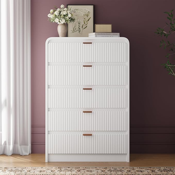 FURSUN Fluted 5 Drawers Dresser by FURSUN