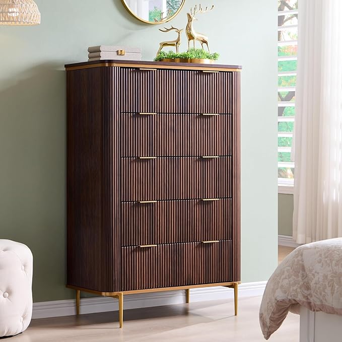 T4TREAM Fluted 5 Drawers Dresser by T4TREAMFurniture