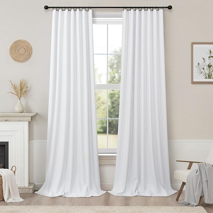 Blackout Curtains 108 Inch Long 2 Panels Burg Sound Curtains Noise Reducing - Image 9