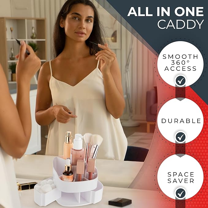 Masirs Small Rotating Makeup Organizer - Image 6