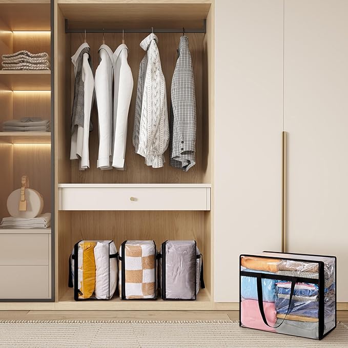 Lifewit 12 Pack Clear Clothes Storage Bags, 40L Plastic Blanket Storage Bag - Image 8