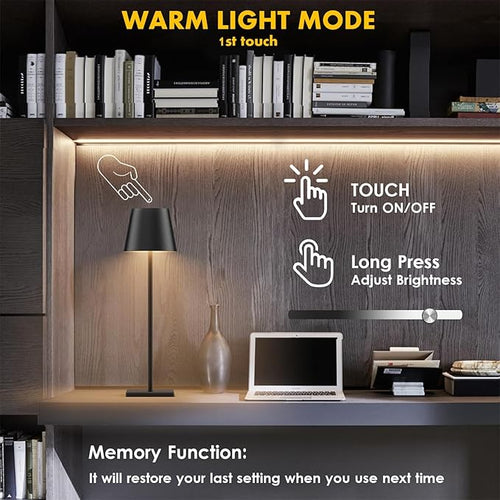 2 Pack LED Cordless Table Lamp - Image 2