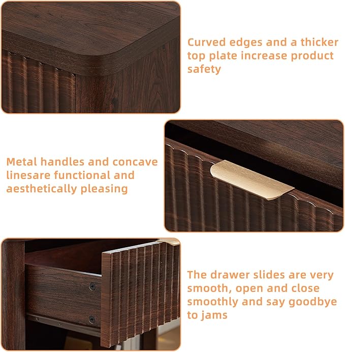 LEYAOYAO 23" Wide Fluted Night Stand - Image 5