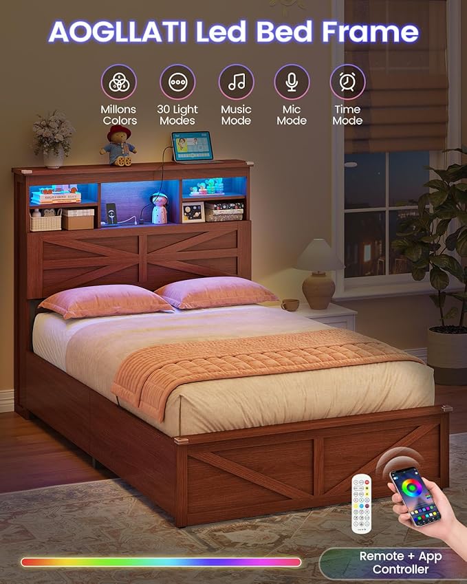 AOGLLATI Farmhouse Twin Bed Frame - Image 6