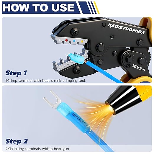 haisstronica 200PCS Heat Shrink Fork Spade Connectors #10 Waterproof Marine - Image 4