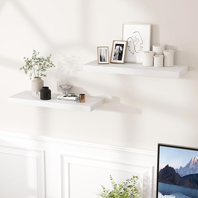Fun Memories Floating Shelves for Wall, 24 x 9.3 Floating Shelf Wall-Mounted - Image 2