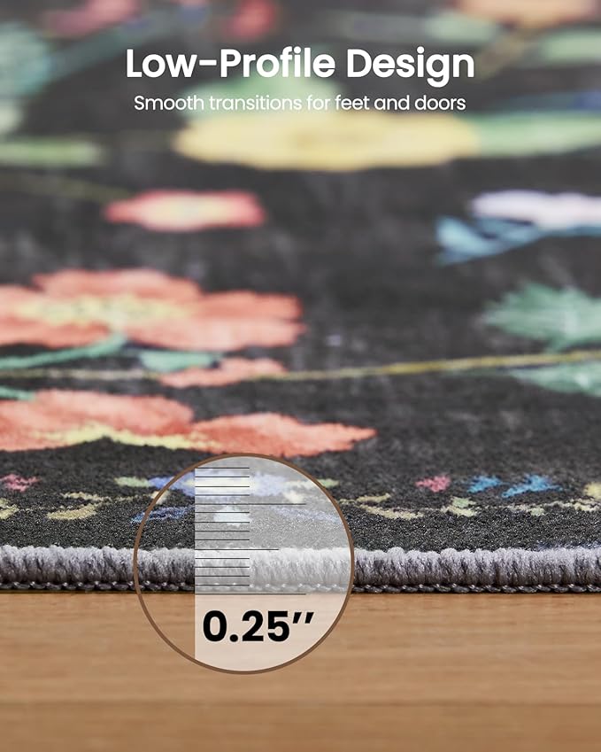 Amada 2x6 Washable Runner Rug, Non-Slip & Low-Profile Kitchen Area Rug - Image 6