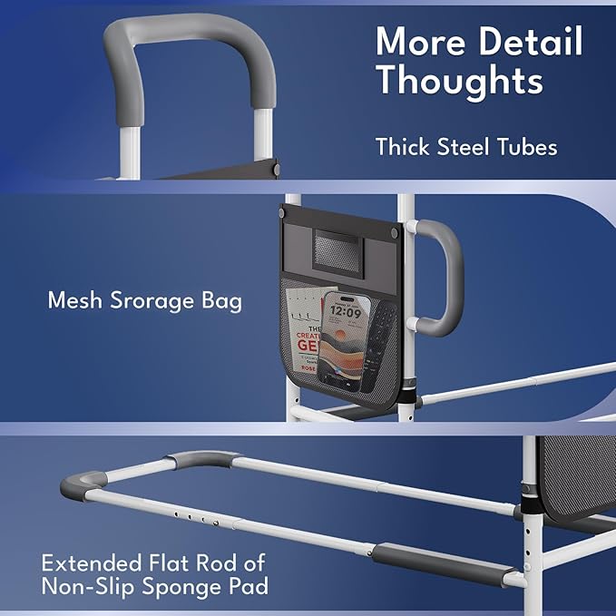 HOMEAL Bed Rails for Elderly Adults Safety, ASTM Approved Adjustable Bedside - Image 8
