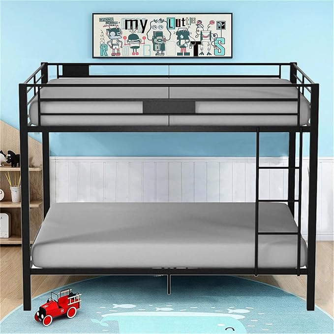 Upgraded Version Thicken Metal Heavy-Duty Queen Over Queen Bunk Bed, Best - Image 7