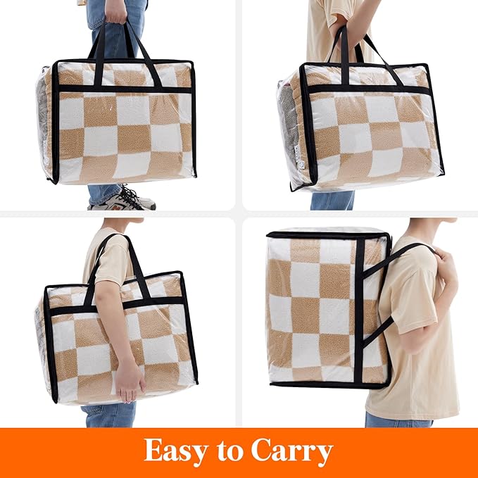 Lifewit 4 Pack Clear Clothes Storage Bags, 40L Plastic Blanket Storage Bag - Image 6