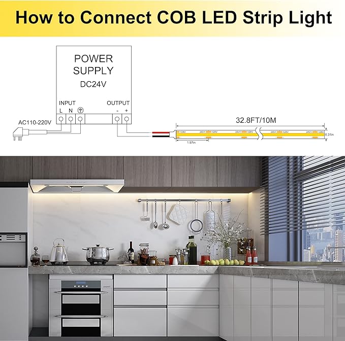 LED Strip Lights 32.8FT, Dimmable cob led Strip - Image 3