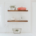 URBANDI, Rustic Floating Shelves, Hidden Bracket, Solid Wood, Heavy Duty by Hand-madeInUSA