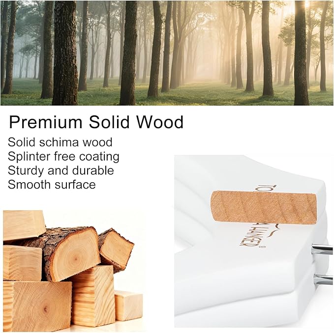 TOPIA HANGER Wooden Coat Hangers 12 Pack, Premium Wood Suit Sweater No Shoulder - Image 8