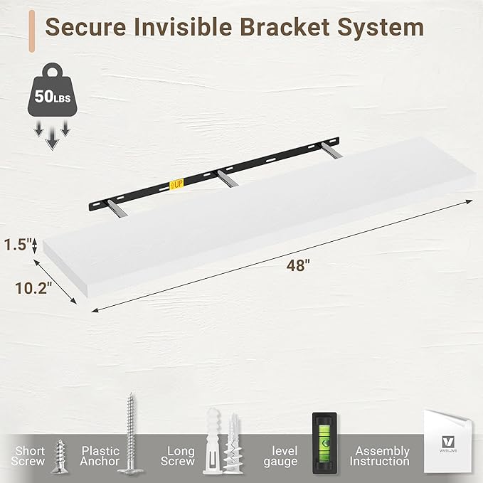 Vivelove 10 in Deep Floating Shelves - Image 3