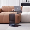 Glass Nightstand, Side Table, S-Shaped End Table by FENGHUAGLASSHOME