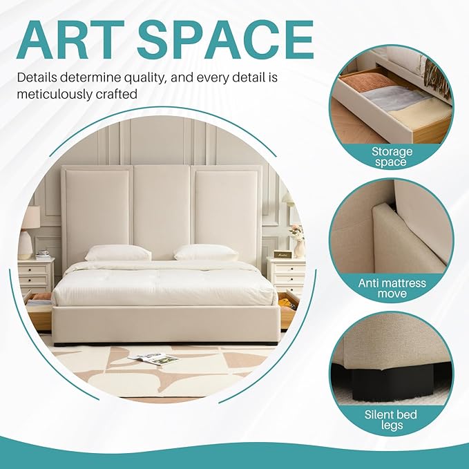 YUHUASHI King Size Bed Frame - Image 8