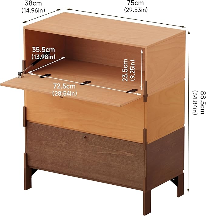 Stackable 3 Drawers Dresser, Customizable Chest of Drawers - Image 2