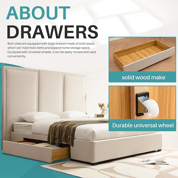 YUHUASHI King Size Bed Frame - Image 4
