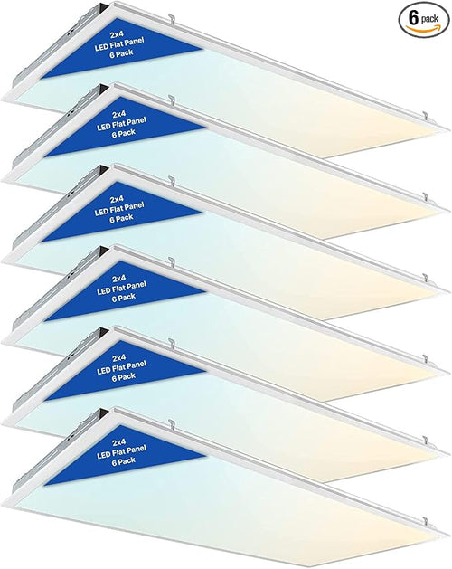 2x4 LED Flat Panel Light Drop Ceiling Office Fixture, Selectable Features by WorldSmartLED