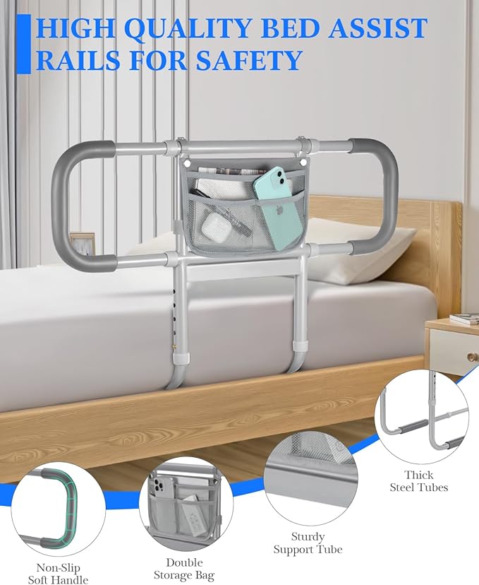 Bed Rails for Elderly Adults Safety, Extended Bed Assist Rail for Seniors - Image 3