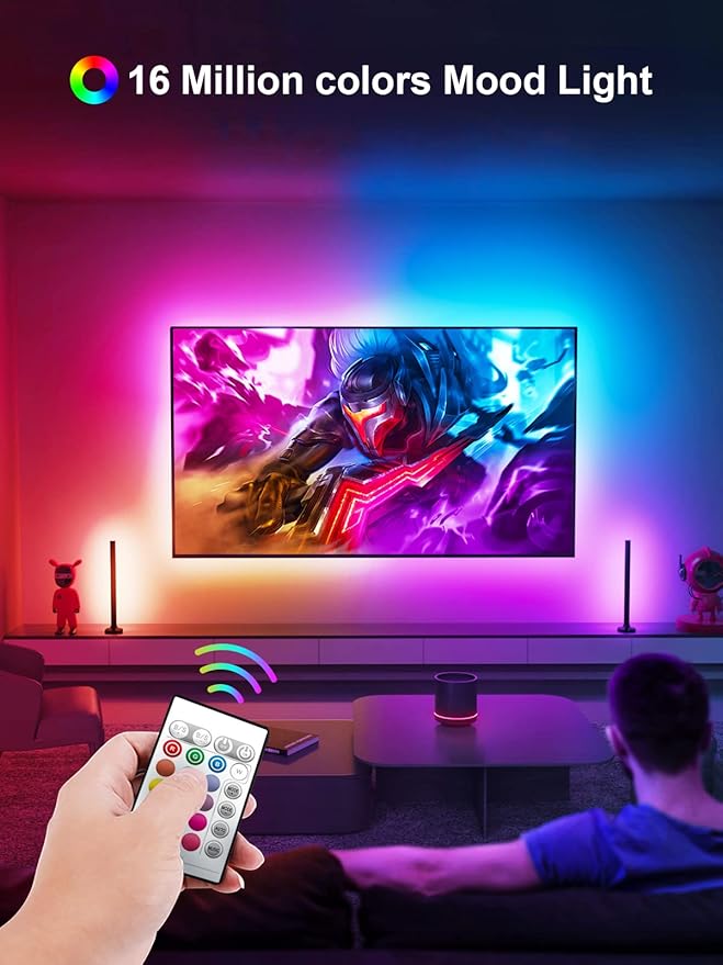 KANTUTOE LED Lights for TV, 16.4ft LED Lights for 45-75 Inch TVs, RGB TV - Image 2