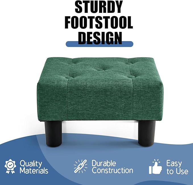 BRIAN & DANY Small Foot Stool, Linen Foot Stools - Image 4