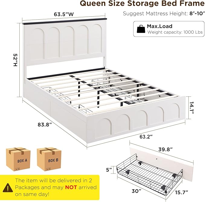 ACCOHOHO Queen Size Bed Frame Modern - Image 2