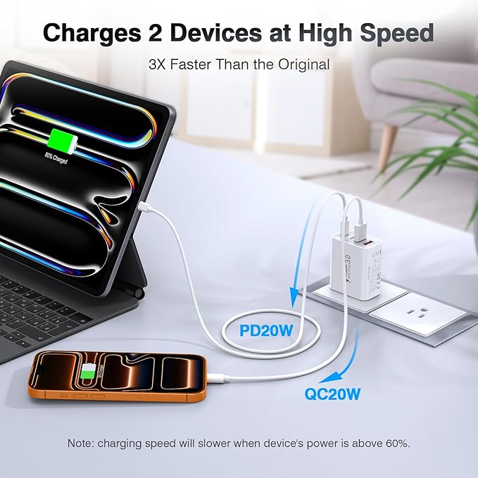 40W USB C Charger Cube, 4-Port PD+QC Power Adapter Multiport Brick Type C Box - Image 3