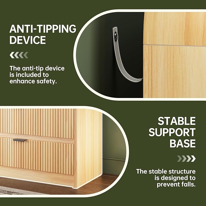 FURSUN Fluted 6 Drawers Dresser - Image 4