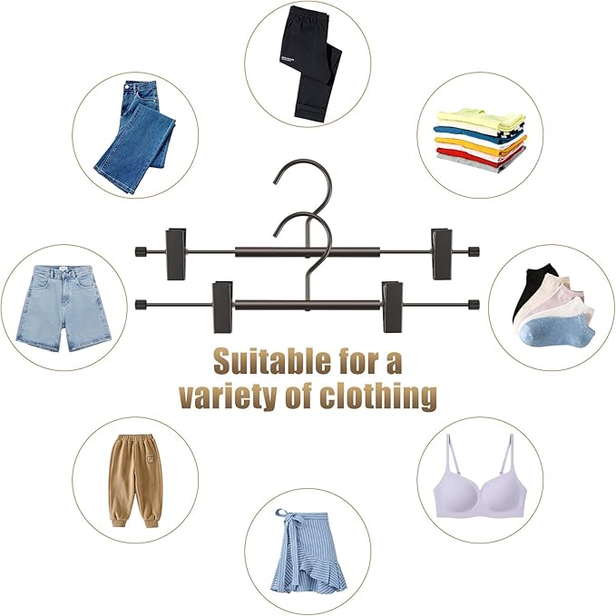 VWV 10-Pack Adjustable Women's Skirt and Pants Hangers, Space-Saving, Suitable - Image 4