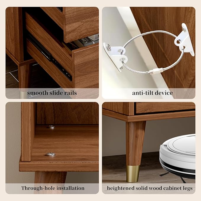 6 Drawer Dresser, Wooden Bedroom Drawer Dresser - Image 4