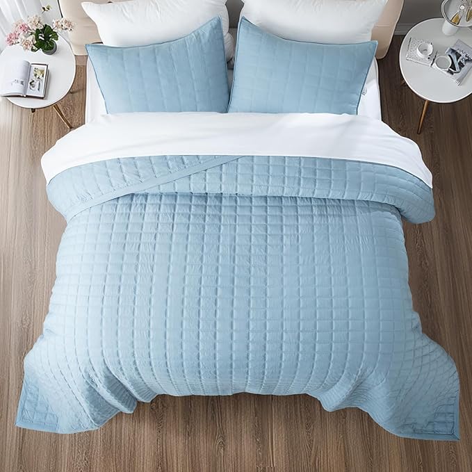 KASENTEX King XL Quilt Set 108"x98" – Soft Washed 3-Layer Lightweight Bedspread - Image 6