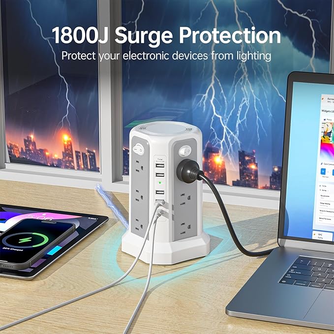 Surge Protector Power Strip Tower - Image 5