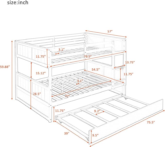 Upgraded Version Best Full Over Full Bunk Bed - Image 2