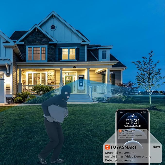 Video Doorbell Intercom System, 7 Inches Touch Screen Video Doorbell Door Phone - Image 3