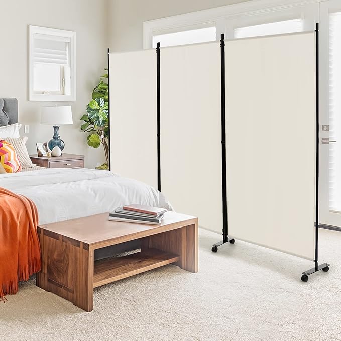 GOFLAME 3 Panel Folding Room Divider, 6FT Rolling Privacy Screen - Image 2