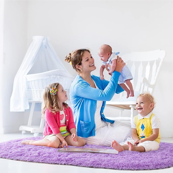 Noahas Ultra Soft Fluffy Bedroom Rugs Kids Room Carpet Modern Shaggy Area Rugs - Image 5