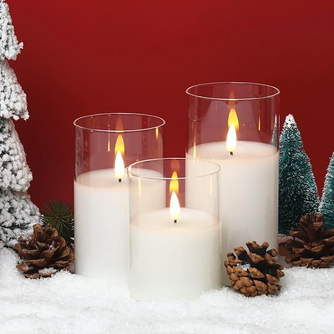Eywamage Clear Glass Flameless Candles - Image 8