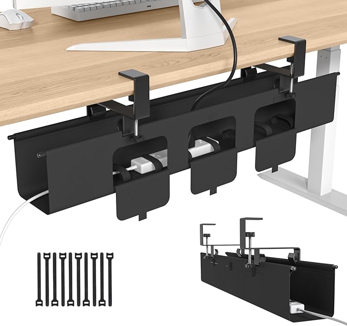 Under Desk Cable Management Tray, 36” Cord Organizer by Nyoria