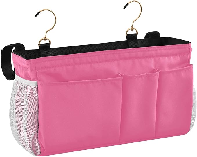 KOPIRIT Neon Rose Red Bedside Caddy Storage Bag Bedside Organizer by KOPIRIT