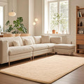 Ophanie Beige Rugs for Living Room Bedroom, 5x8 Fluffy Fuzzy Furry Carpet by Ophanie
