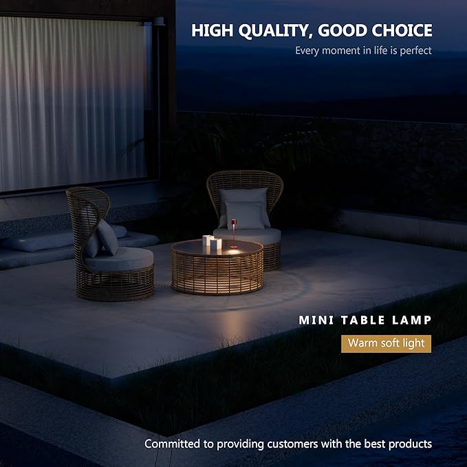 Modern LED Color-Changing Cordless Table lamp, 7 Colors, metal Shade, Touch - Image 2