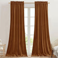 StangH Halloween Curtains Burnt Orange Velvet Room Darkening Window Drapes by StangH