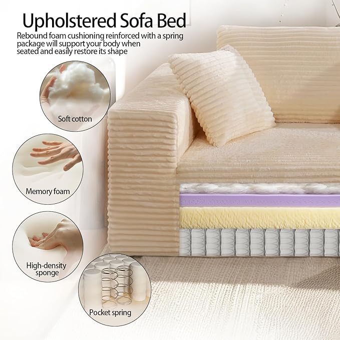 Boneless Cloud Couch Sofa, 3 Seater Deep Seat Modern Lounge Sleeper Couch - Image 4