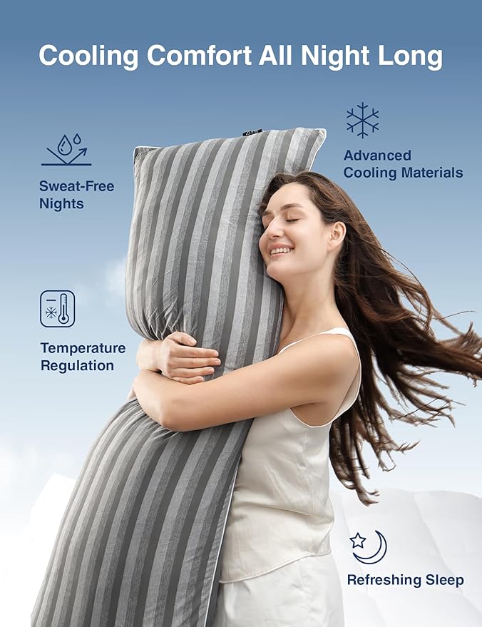 ZonLi Cooling Body Pillow for Adults, Breathable Long Pillow for Bed, Firm Body - Image 4