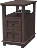 HIFYOBRO Narrow End Table with Flip Top Charging Station, Side Table with 2 by HIFYOBROUS